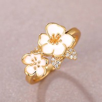 Ensemble de bagues ouvertes pour femme, tendance, délicates, en laiton plaqué or 18 carats, avec motifs goutte d'huile, fleur, perle, géométriques et zircon, idéal pour cadeau
