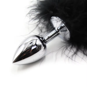 Nouveau Hot <span class=keywords><strong>Metal</strong></span> Butt Plug Plume Lapin Queue Anal Plug Prostate Stimulation Anal Masseur Jouets Érotiques SM Sexe Pour Adulte Couple Sexe - Product Image 6