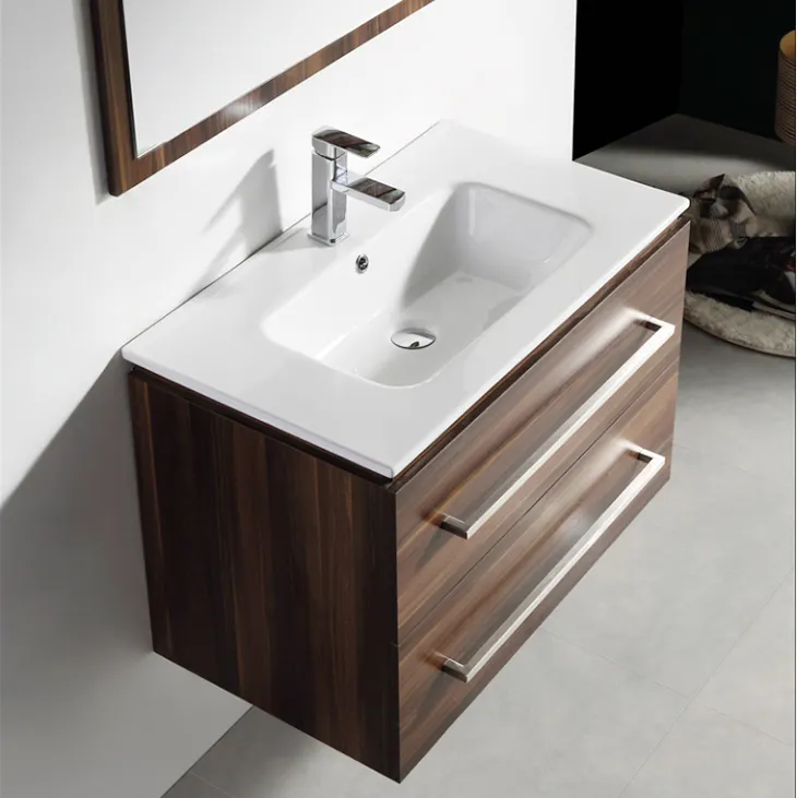 Chaozhou Luxury Modern White Black Ceramic Lavatory Wash Basin Rectangle Thin Edge Vanity Top Single Cabinet Bathroom Sink