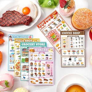 สมุดโน้ตสำหรับ<span class=keywords><strong>เด็ก</strong></span> 6 เล่มพร้อมไอคอนสีสันสดใสสำหรับเล่นบทบาทสมมติในธีมอาหาร ขนาด 4x6 นิ้ว 40 หน้าต่อเล่ม สำหรับใช้ที่บ้านและโรงเรียน - Product Image 2