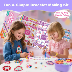 Kit de tissage pour enfants, plus de 1000 pièces, kits d'artisanat DIY pour enfants avec 2 peignes à tisser, cadeaux de Pâques, kit de fabrication de bracelets, cadeaux pour filles - Product Image 5