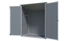 Abri de rangement <span class=keywords><strong>extérieur</strong></span> en plastique de 3x5 FT, <span class=keywords><strong>armoire</strong></span> en <span class=keywords><strong>résine</strong></span> imperméable avec portes verrouillables - Product Image 5