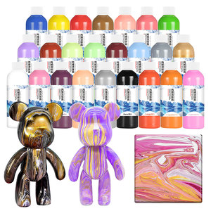 Peinture acrylique pour coulage Secolorart, 24 couleurs, 100 ml, haute fluidité, pas <span class=keywords><strong>de</strong></span> mélange nécessaire, pour toile et <span class=keywords><strong>verre</strong></span> - Product Image 3