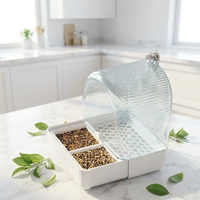 Mangeoire à oiseaux suspendue 2-en-1 de luxe en acrylique, station d'eau et de graines pour petits perroquets, décoration intérieure