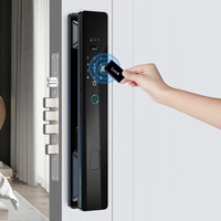 Serrure de porte intelligente HanDaily avec interphone vidéo, reconnaissance faciale, empreinte digitale, caméra et Wi-Fi, avec clé