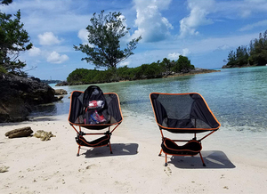Sac à dos portable orange personnalisé, taille de bouteille graphique, pique-nique pliable voyage océan camping plage <span class=keywords><strong>chaise</strong></span> - Product Image 2
