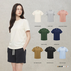 T-shirt en coton slub 230 GSM rafraîchissant avec finition respirante à séchage rapide, tee-shirt décontracté streetwear minimaliste pour <span class=keywords><strong>femme</strong></span> OEM - Product Image 1