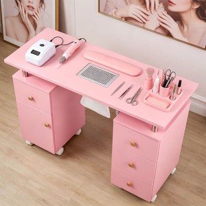 Table de manucure avec repose-mains et collecteur de poussière, bureau de maquillage haut de gamme pour salon de manucure, spa de beauté et studio professionnel - Product Image 6