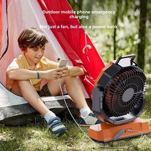 Factory Wholesale 10 Inch Shaking Head Camping Fan 20000mAh Mute Fan With Remote <b>Timer</b> LED Light Power Bank <b>Outdoor</b> Use - Product Image 5