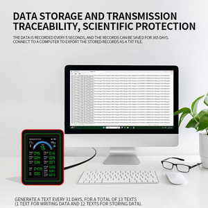 J&R 고정밀 18 in 1 가정용 실내 WIFI 스마트 PM2.5 CO2 HCHO 공기질 측정기 모니터 - Product Image 3