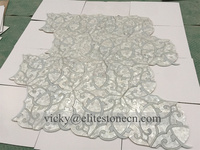Mosaïques en marbre bleu argentin, bleu céleste poli, design irrégulier, carreaux de mosaïque pour mur
