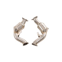 Downpipe Knalpot Baja Tahan Karat Berkinerja Tinggi dengan Konverter Katalis Cocok untuk Audi S5 B7 4.2