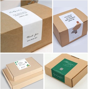 Boîte en carton ondulé recyclable format A4 personnalisée avec impression d'étiquettes en feuille d'or et gaufrage pour cadres de dessins, livres, vêtements, envois postaux - Product Image 2