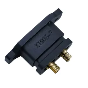 Black/Yellow Original Amass XT90E-F Fixed Female Panel Mount Connector Gold-plated Aircraft Model Power Battery Terminal