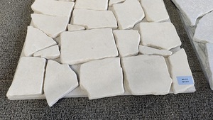 Carreaux de Revêtement de Sol Extérieur Naturels en Pierre de Marbre <span class=keywords><strong>Beige</strong></span> Adoucie et <span class=keywords><strong>Calcaire</strong></span> Jaune Décoratif à Opus Incertum - Product Image 4