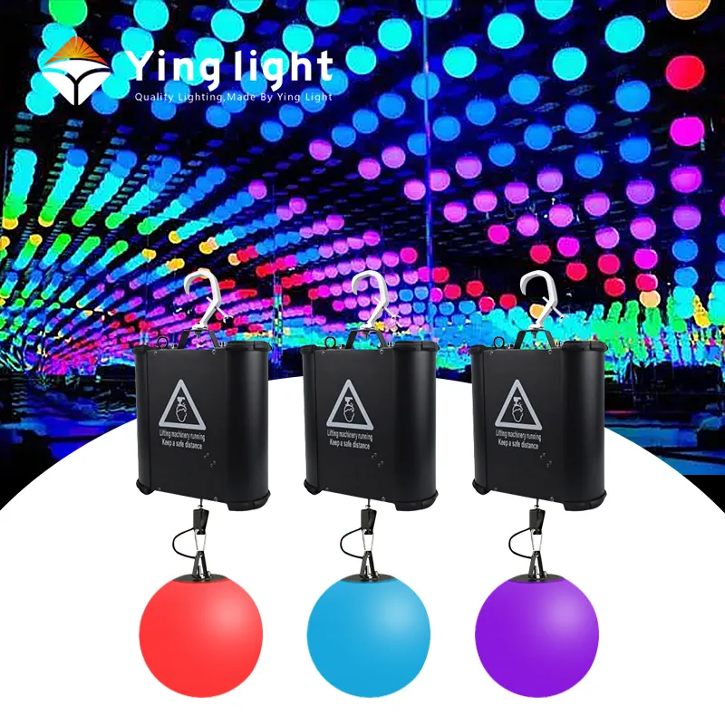 Fabrika toptan vinç Led renk sahne kinetik ışık DMX 3D RGB Led kaldırma kinetik topu aydınlatma sistemi