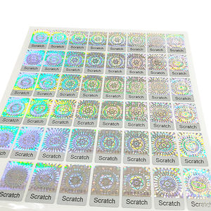 Logo imprimable personnalisé Sécurité QR <span class=keywords><strong>Code</strong></span> Scratch-off Sceau holographique Autocollant d'étiquette inviolable - Product Image 1