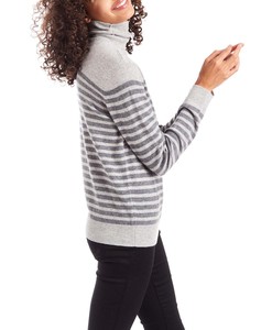 100% bon cachemire de haute <span class=keywords><strong>qualité</strong></span> <span class=keywords><strong>col</strong></span> <span class=keywords><strong>roulé</strong></span> <span class=keywords><strong>pull</strong></span> à rayures <span class=keywords><strong>pull</strong></span> tricoté pour femmes - Product Image 3