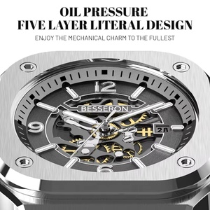 Reloj de Pulsera de Lujo para Hombre con Logotipo Personalizado, Esqueleto Hueco de Aleación, Movimiento Automático de Alta Calidad 8215, Correa de 22 mm, Deportivo con Puntero - Product Image 2