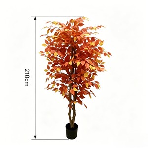 Hot Sale Artificial Autumn Banyan <b>Tree</b> Fall Colors Faux Ficus Plant No Watering Knock Down Design for Home Office Wedding Party - Product Image 2