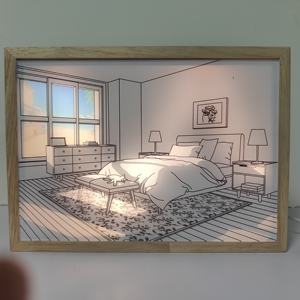 Luz nocturna <span class=keywords><strong>3D</strong></span> personalizada, lámpara de MARCO DE ARTE LED creativa, Marco de imagen, atmósfera de sombra de sol, marco de madera luminoso, lámpara de pintura