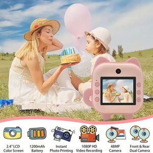 กล้องถ่ายรูปเด็ก M2 ฟรีหมึกพิมพ์ลายแมวน่ารัก พร้อมเครื่องพิมพ์ในตัว หน้าจอ 2.4 นิ้ว ความละเอียด 1080P ของเล่นเสริมการเรียนรู้สำหรับเด็กหญิงและเด็กชาย - Product Image 2