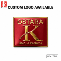 Étiquettes en aluminium écologiques, imperméables et imprimées sur mesure pour flacons de parfum et de rouge à lèvres avec un design de logo métallique résistant
