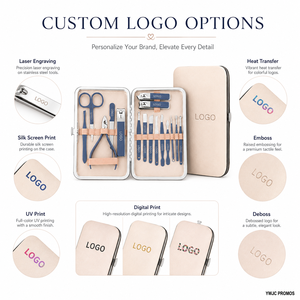 Juego <span class=keywords><strong>Profesional</strong></span> de 16 Piezas de Cortaúñas de Acero Inoxidable, <span class=keywords><strong>Kit</strong></span> de Cuidado Personal con Estuche de Cuero de Lujo OEM - Product Image 4