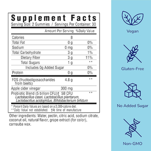 Most Popular Probiotic Gummies 5billion CFU with 4 Strains apple <strong>Cidre</strong> Vinegar Immune Vaginal Health Berry Flavor - Product Image 2