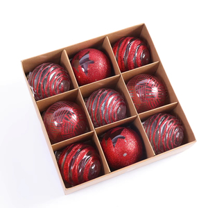 9pcs/set Luxury Handmade Transparent Shatterproof Plastic Ball Ornaments for Christmas Festival <b>Party</b> Tree Decoration - Product Image 5