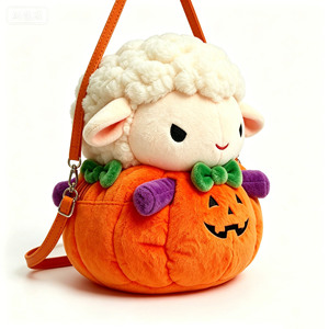 Customized in Stock Halloween Ghost Face Pumpkin Bag Funny Creative <b>Plush</b> <b>Toy</b> Doll Bag PP Cotton Filling Unisex Ages 5-13 - Product Image 3