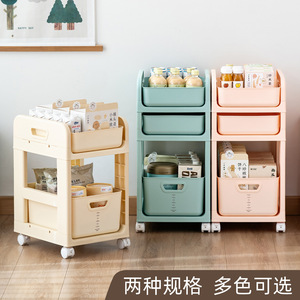 Multi Tier <b>Storage</b> Rack 3 Layers Wheeled <b>Cart</b> For Home Office Desk Organization Minimalist Design - Product Image 4