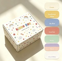 Boîte cadeau en carton ondulé avec impression colorée personnalisée, motif arc-en-ciel mignon pour les fêtes d'anniversaire des enfants et l'emballage de jouets