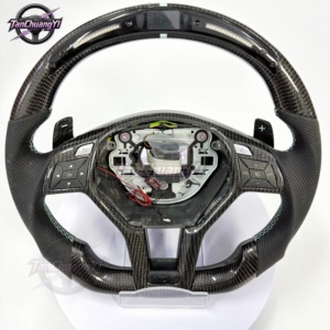 Volante de Fibra de Carbono Personalizado para Automóvil, <span class=keywords><strong>Precio</strong></span> Neto para Benz Clase A W175 E350 <span class=keywords><strong>C63</strong></span> W204 E63 Cls63 Slk55 AMG 2012-2015, <span class=keywords><strong>Mercedes</strong></span> 2013 - Product Image 1