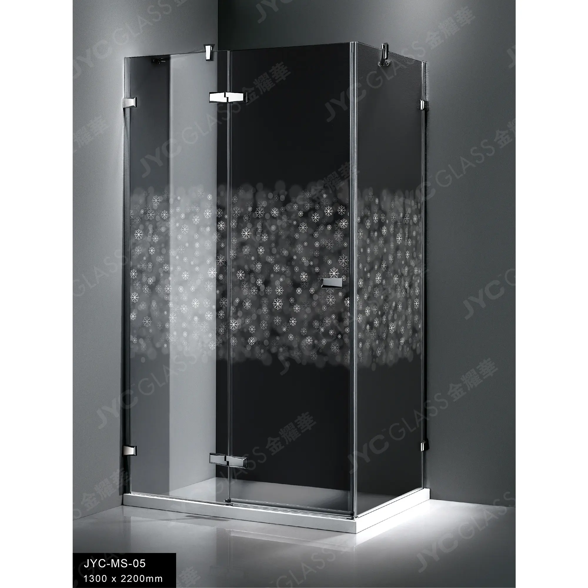 Proveedor de China, cabina de ducha de vidrio decorativo templado minimalista, bisagras de puerta de ducha de vidrio, vidrio de puerta de ducha impermeable