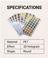Autocollants adhésifs holographiques durables, résistants à l'eau et à l'huile, avec logo personnalisé, étiquettes laser arc-en-ciel pour la décoration d'emballages de produits