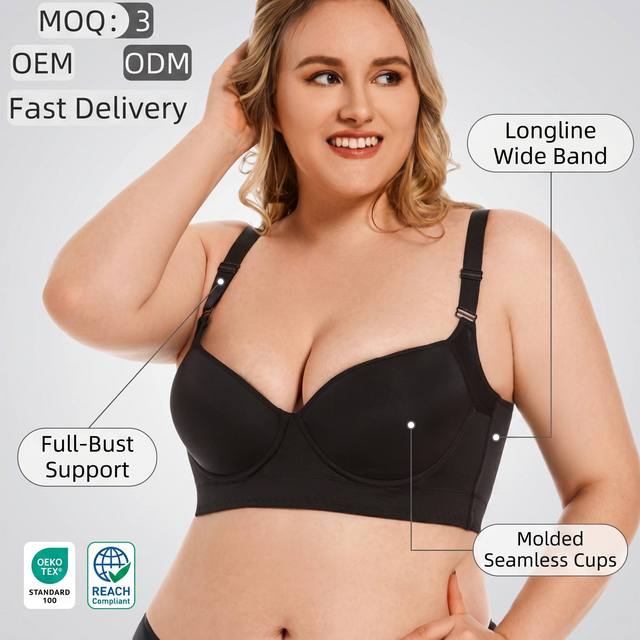 Brasier De Mujer Plus Size Push-up Bra Seamless Bra Push up Support Smoothing Back One Piece Fat Women Bra