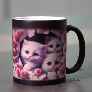 <span class=keywords><strong>Taza</strong></span> de 11 oz que Cambia de Color, Tazas de Café de Cerámica con Impresión por Transferencia de Calor Personalizada, <span class=keywords><strong>Taza</strong></span> Mágica de Porcelana con Diseño Personalizado - Product Image 1