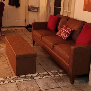 Repose-pieds pliable en similicuir, pouf de rangement, cube en cuir PU, repose-pieds pour salon et chambre à coucher - Product Image 6