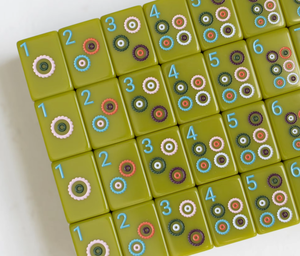 Mahjong américain de luxe premium en acrylique vert olive monocouche de 1-7/16 pouces, 160 pièces, durable, pliable, avec pieds repliables - Product Image 4