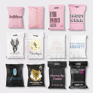 Rosa gracias bolsa de correo de 10x13 logotipo personalizado impreso Envío de mensajería paquete franqueo paquete bolsas de correo en los anuncios publicitarios de polietileno con mango - Product Image 6