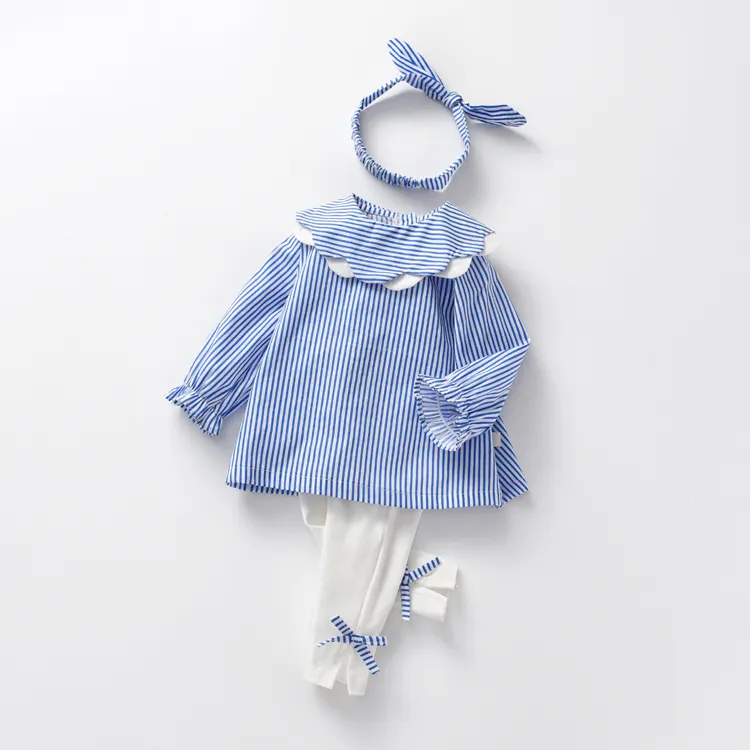 Camicetta e pantaloni a maniche lunghe in cotone morbido e confortevole per neonati