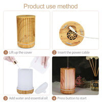 Diffuseur d'huiles essentielles ultrasonique personnalisé avec logo, 200 ml, effet bois, diffuseur d'arômes électrique avec télécommande et minuterie