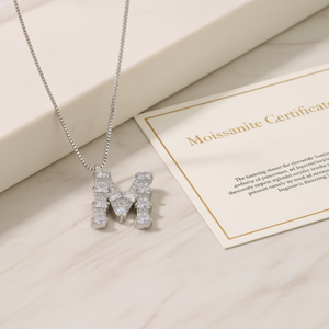 <span class=keywords><strong>IG</strong></span> Promotion Colliers Pendentifs Initiales Homme Femme en Argent Sterling 925 Moissanite D VVS 1ct Testée Bijoux Personnalisés de Haute Qualité - Product Image 4