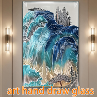 Proveedor de Ventanas de Vidrio PU Directo de Fábrica, Proveedor de Vidrio Artístico Pintado a Mano, Artesanía de Vidrio de Color Dibujada a Mano Personalizada, Ventana Colgante