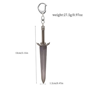 <span class=keywords><strong>3</strong></span> Diseños de Llaveros de Anime, Espada de Asta de Black Clover, Espada Demoníaca, Modelo de <span class=keywords><strong>Arma</strong></span>, Colgante, Mosquetón - Product Image 5