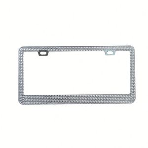 Marco para Matrícula de Coche de Acero Inoxidable con Cristales Brillantes y Pedrería, Estándar Estadounidense, Tres Colores - Product Image 3
