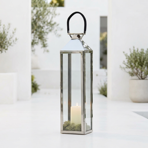 Latest Hot Selling Home & Patio Decorative Modern <b>Tall</b> Stainless Steel Polished Candle <b>Lantern</b> - Product Image 4