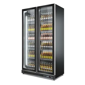 Vitrina de vino para bebidas, refrigerador de Red roja, congelador comercial, barra de tres puertas