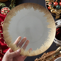 Plaques de verre avec peinture or